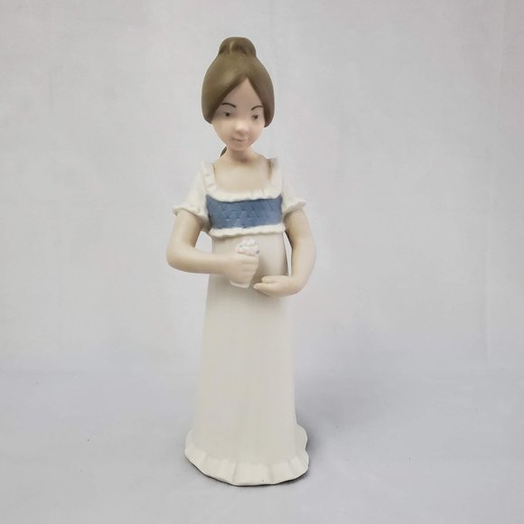 Vintage Rex Valencia Hummelwerk Girl Matte Porcelain Figurine 9" Spain - Picture 1 of 7